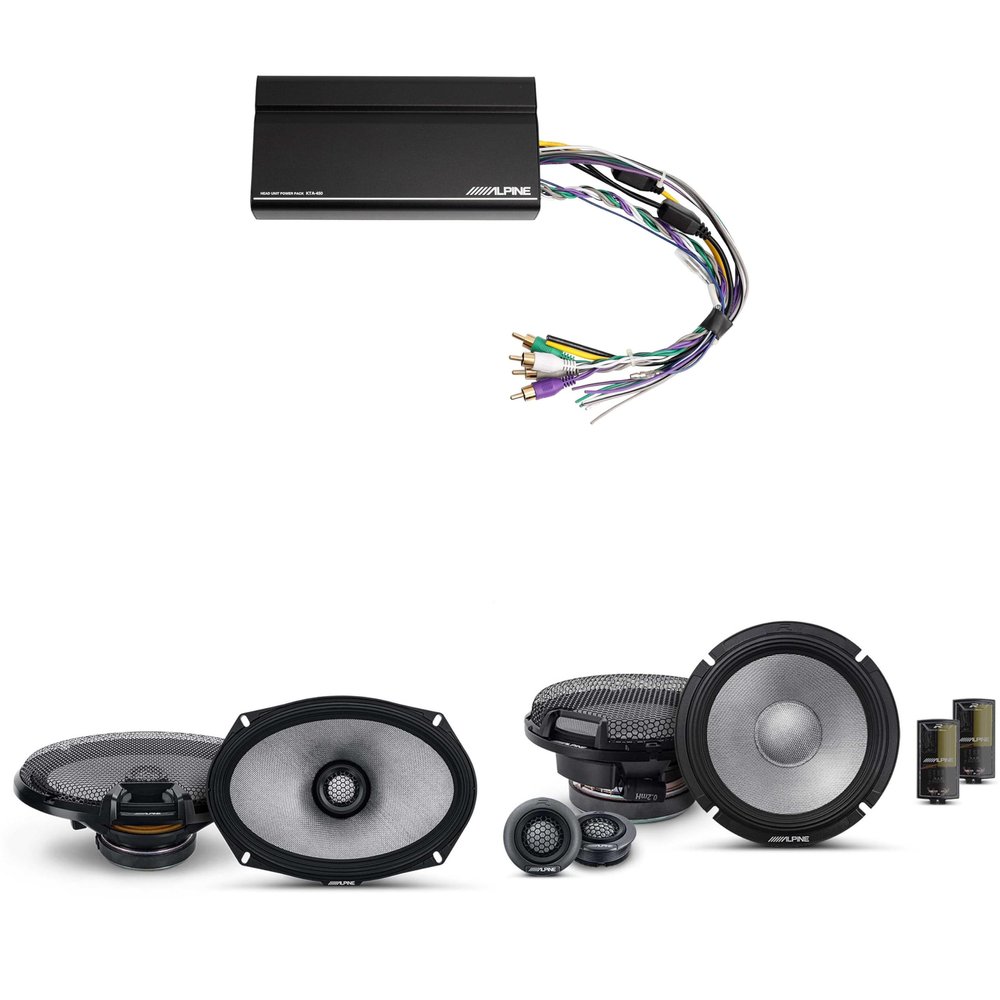 Alpine KTA-450 4 Ch.Power Pack Amp w/ R2-S65C & R2-S69 R-Series Speakers