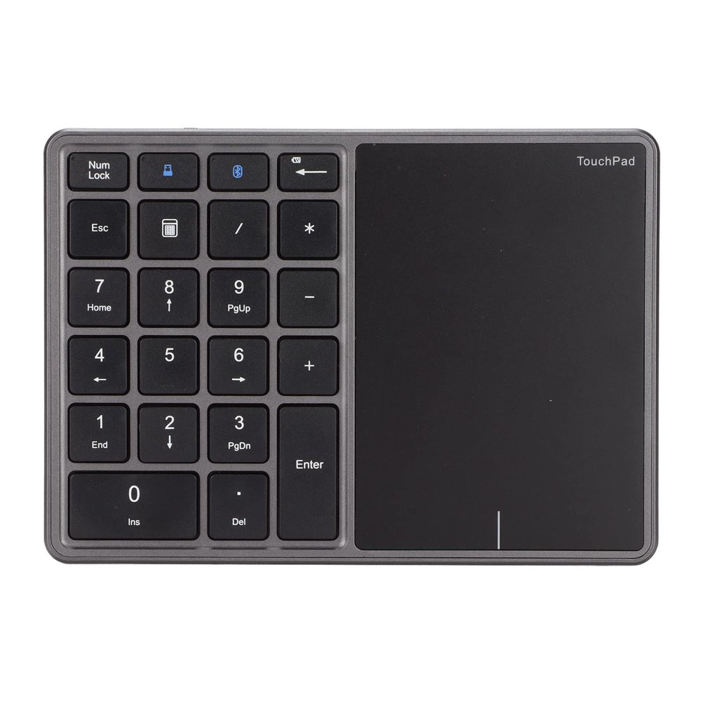 aqxreight Numeric Keypad with Touchpad 22 Keys and 24G Mode USB Rechargeable Portable Number Pad for macOS Laptops and Desktops