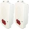 EL4XMTSTR-NW Pack of 2 Outdoor 4X Multitone Strobes, White; Red Lens; No Lettering; Sleek, Modern Aesthetics with No Visible Mounting Screws; Eight Commonly Used Alarm Tones in One Device view 1