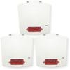 EL3RSTR-NW Pack of 3 Outdoor 3R Strobes, White; Red Lens; No Lettering; Sleek, Modern Aesthetics with No Visible Mounting Screws; Both Wall and Ceiling Mount view 1