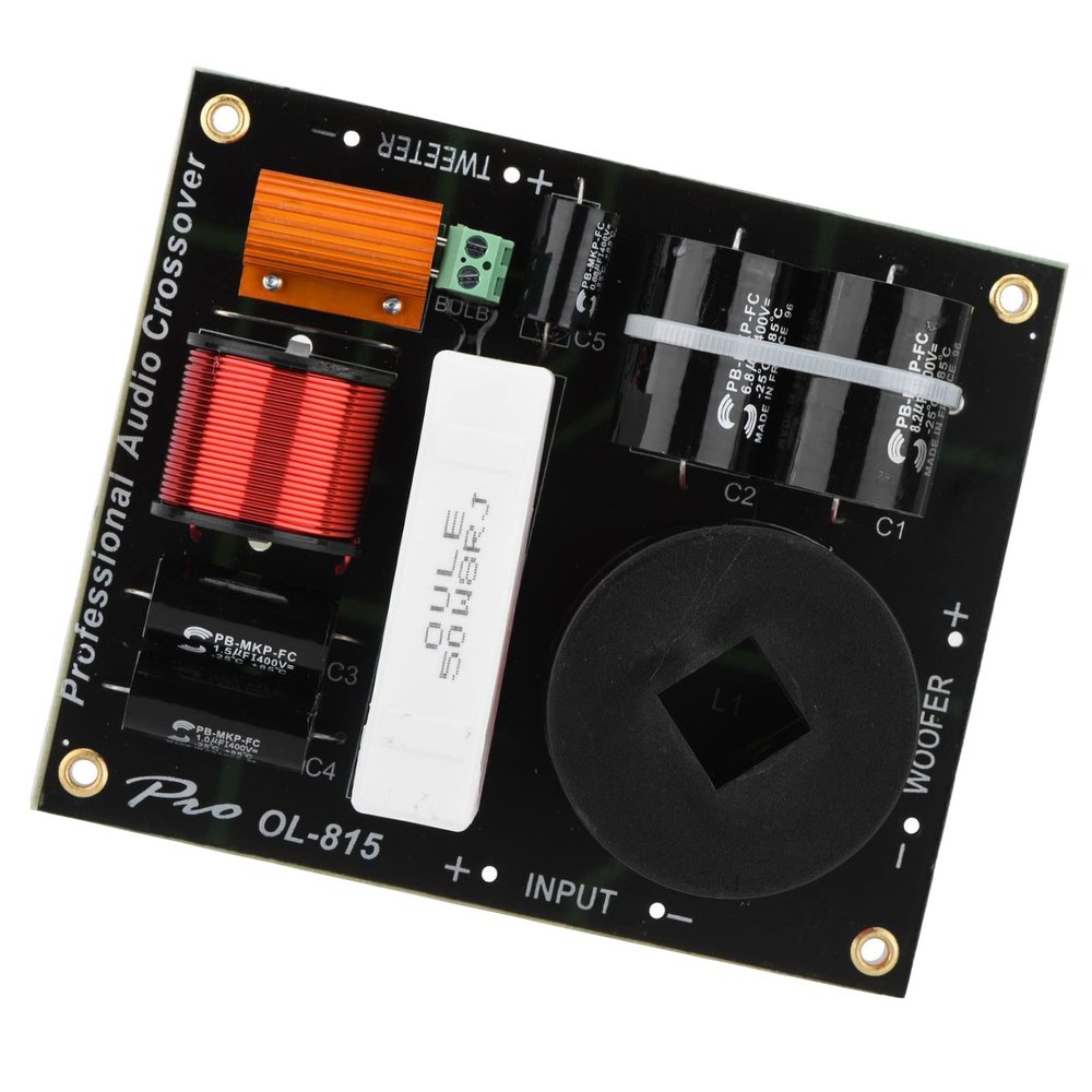 2-Way Frequency Divider for Professional Speakers Advanced Crossover with MKP Capacitors and Aluminum Housing Compatible with Multiple Systems