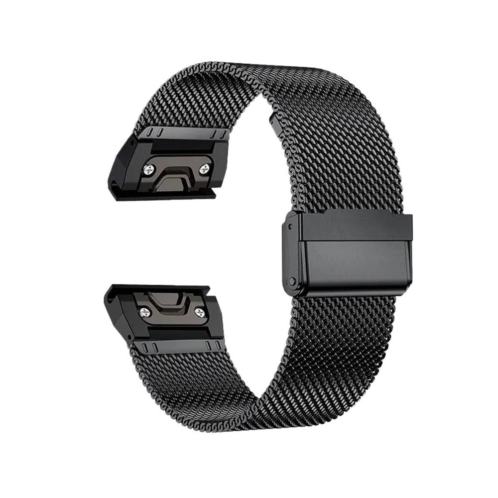 Stainless Steel Band for Garmin Watch Fenix 8 E 6 6x 7 7x Pro 5 5x Plus 5s 6s 20/22/26mm Metal Strap Wristband Bracelet(Black,26mm(Epix Pro 51mm))