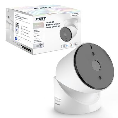 Feit Electric Smart Garage Door Camera, 2-Way Audio, Live Streaming, Human Motion Detection, 24/7 Recording, Infrared Night Vision, Remote Closure & Alerts, Alexa/Google Asst Compatible, CAM/GAR/WiFi