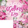 BINQOO Mother's Day Backdrop 8x6ft Mothers Day Photography Background Pink Flower Wall Backdrop Thanks Mama Women's Day Event Banner Photo Props view 1