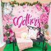 BINQOO Mother's Day Backdrop 8x6ft Mothers Day Photography Background Pink Flower Wall Backdrop Thanks Mama Women's Day Event Banner Photo Props view 4