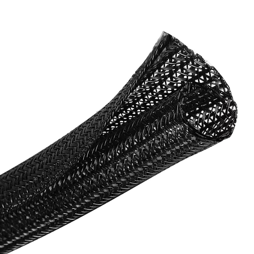 10ft 1 inch Cable Hider Wire Loom, Cable Sleeve Cord Protector for USB Cable, Wire Protector Management for Computer Electrical Wire Power Cord Audio Video Cable, Black