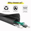 10ft 1 inch Cable Hider Wire Loom, Cable Sleeve Cord Protector for USB Cable, Wire Protector Management for Computer Electrical Wire Power Cord Audio Video Cable, Black view 2
