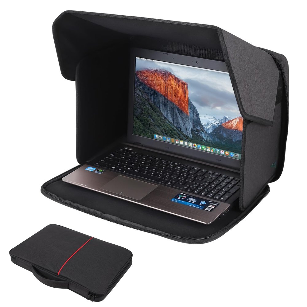 TXIYEAN Laptop Sun Shade,Lightweight Laptop Sun Glare Shield Privacy Cover for Working Outside,Computer Privacy Hood Foldable and Portable Shield Cover Computer Hood Outside Glare 16''Pat.NO.D1057416S