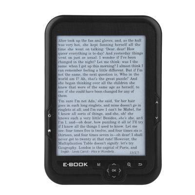 Reader 6 Inch Ereader, 16GB 8GB 4GB Display, 29 Languages, 300DPI Black with Blue Cover for Reading (8G)