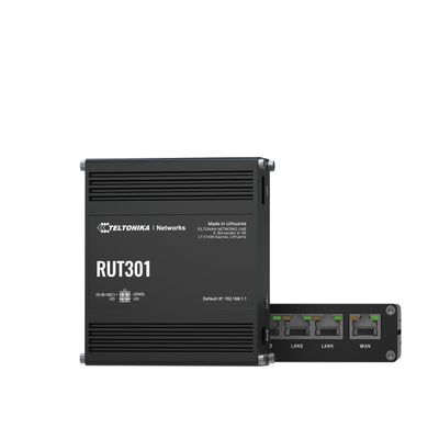 Teltonika RUT301 Industrial Ethernet Router, 5 x Ethernet ports, Compact and Durable Design, Secure VPN, USB