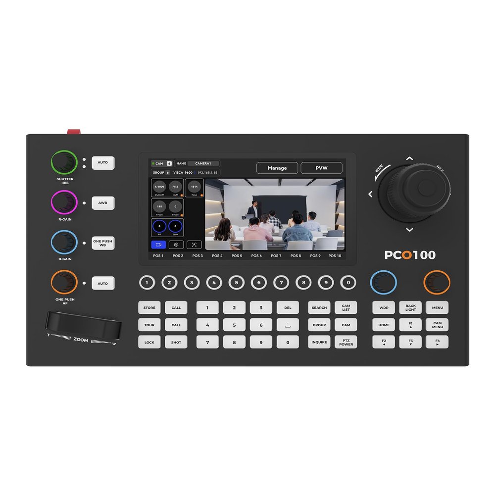 SPROLINK PTZ Camera Controller PoE Enable Powered 4D Precision Joystick, NDI Technology Up to Control 255 Pieces for Church Live Streaming, EducationExhibition Venues and Other Small Events.