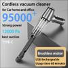 Car Vacuum Portable Cordless Air Blower Duster Mini Computer Keyboard Cleaner Handheld Pro Best Suction High Power Rechargeable 12000 pa Brushless Motor for Home Kitchen Office Window(Green) view 2