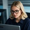 MORESHINE Fashion Oversized Square Blue Light Glasses for Women Anti Fatigue Prevent Headache Computer Eyeglasses Frames (Black) view 2