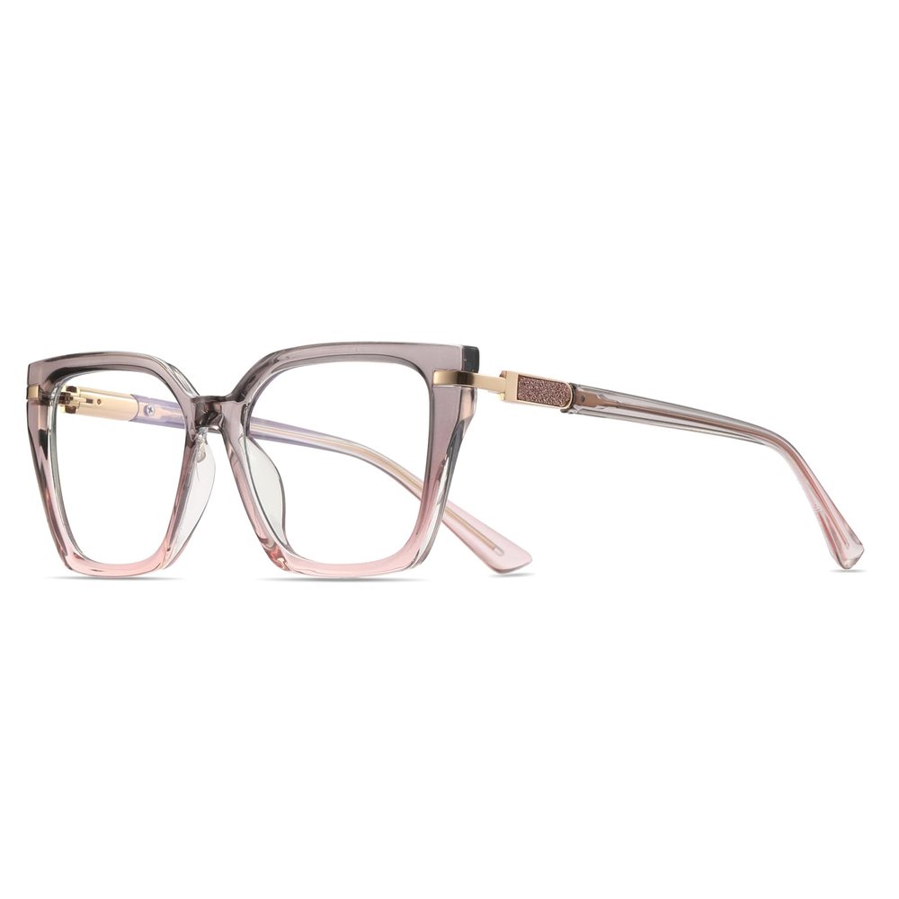 MORESHINE Fashion Oversized Square Blue Light Glasses for Women Anti Fatigue Prevent Headache Computer Eyeglasses Frames (Gray)