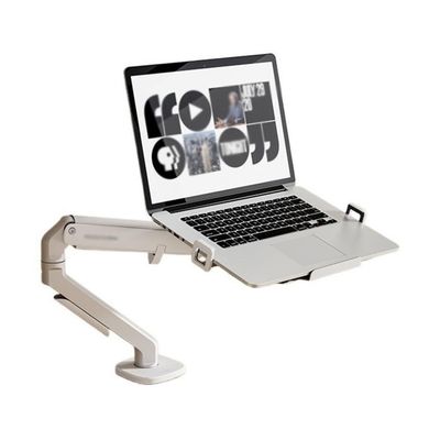 huangtinghui0802 Monitor Stand, Laptop Mount, Arm for Desk Holds 4.4-19.8lbs, Adjustable with Tray and Clamp/Grommet Base for 12"-18"