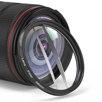 ANFKUN 52/55/58/62/67/77mm Camera Filter Kaleidoscope Special Effects Photography Accessories SLR Lens Prism Two Half(Add 49mm Adapter)
