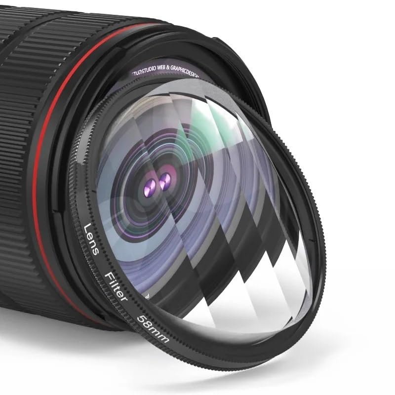 ANFKUN 52/55/58/62/67/77mm Camera Filter Kaleidoscope Special Effect Photography Accessories SLR Lens Prism Linear Prism(Add 52mm Adapter)