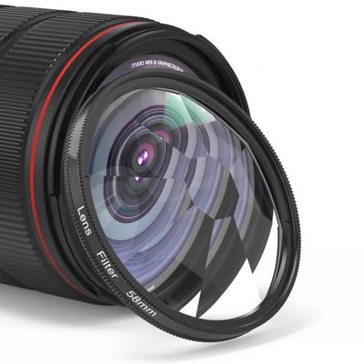 ANFKUN 52/55/58/62/67/77mm Camera Filter Kaleidoscope Special Effects Photography Accessories SLR Lens Prism 9 Prism(Add 52mm Adapter)