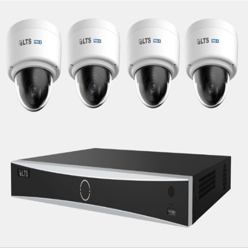 LTS 8-Channel NVR Bundle (LTN8608D-P8N) with 4 Pro-X 4MP Starlight Dome Cameras (LXIP7142W-28M) - True WDR, Starlight, and PoE