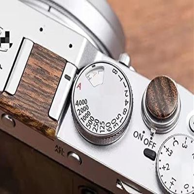 ANFKUN Camera Soft Shutter Release Button on Wooden Surface with hot Shoe Cover(Red Set)
