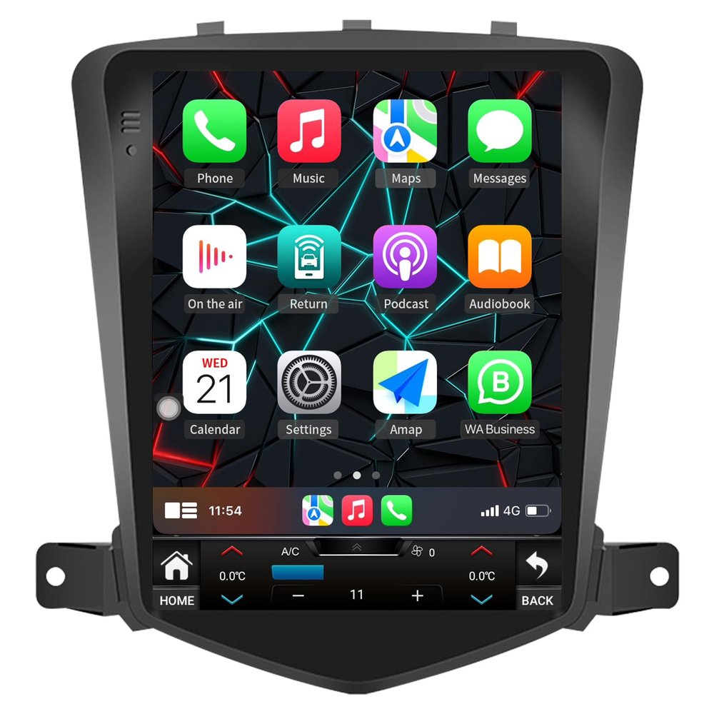 10.4 inches 5GWIFI 4GB+32GB Car Stereo Radio for Chevrolet Chevy Cruze 2009-2015 2016 Limited Android 13 Radio Upgrade T-Style Head Unit with Carplay/Android Auto with Bluetooth GPS FM/RDS 48EQ SWC