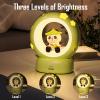 Cloud and Bunny Rechargeable Night Light, Safe Soft Silicone Material, 3 Brightness Levels, Tap Control, Warm Light, Toddler Sleeping Lamp, Bedroom Night Lamp, Gift for Baby and Kid (Moon and Panda) view 4