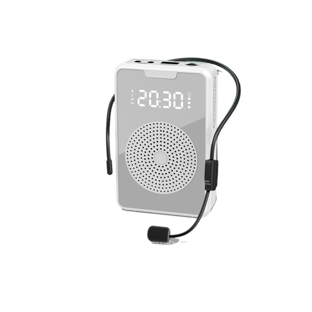 HIONJIN Loudspeaker for Teachers Speech Mini Audio Speaker Portable Voice Amplifier Stereo Sound Microphone(White-Fruit peach5)