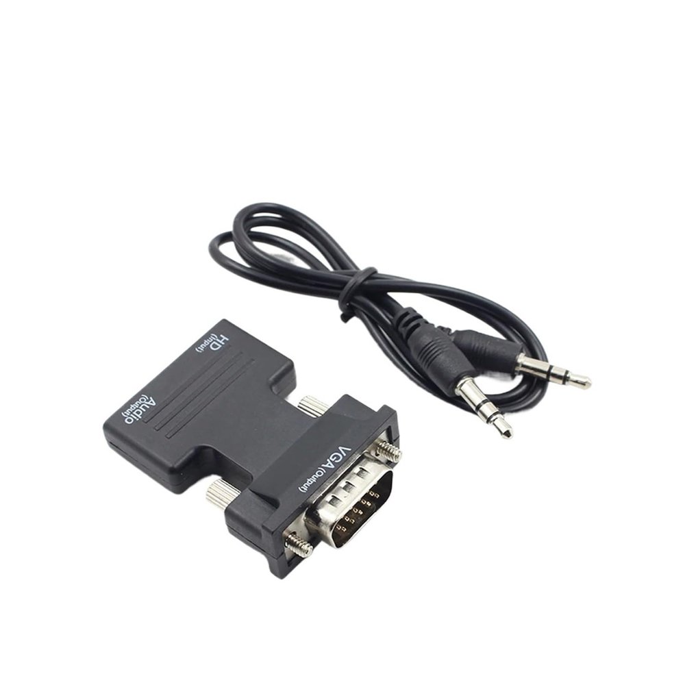 ACGTUY 1080P HD to HDMI-Compatible Converter Adapter with 3.5mm Cable HDMI-Compatible to Adapter Compatible with The TV DVD(HD to VGA)