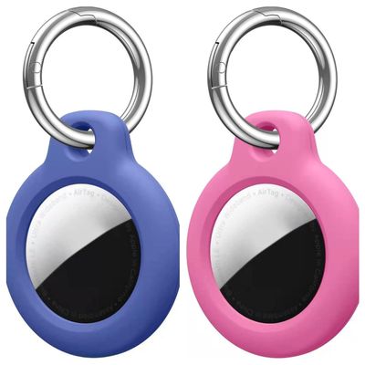 2 PCS Air Tags Keyring Compatible with Apple Airtag Case,Air Tag Airtags Holder Keychain, for AirTags Holder AirTag Cover,Pets Collar,for Keys,Bags