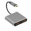 USB C to Dual HDMI Adapter 4K HD Hub 60W Compatible with HDMI Converter Cable(Red) view 1