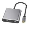 USB C to Dual HDMI Adapter 4K HD Hub 60W Compatible with HDMI Converter Cable(Red) view 3