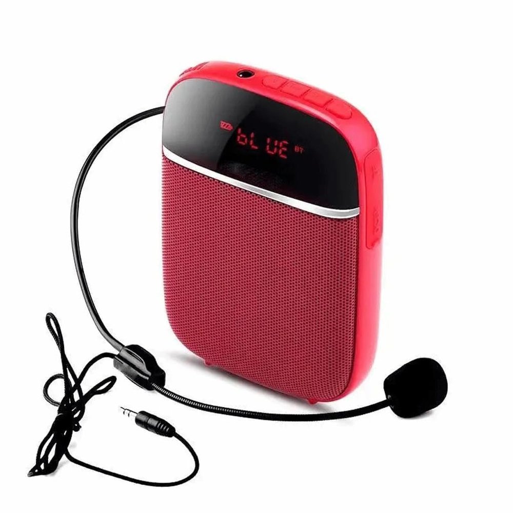 HIONJIN Wired/UHF Mini Microphone Guide Headset Teaching Lecture Dedicated Portable Amplifier(White-Dinosaur Doodle4)