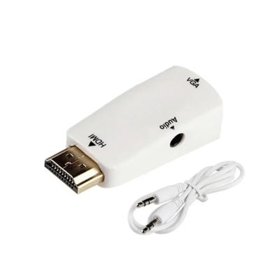 HDMI-Compatible Male to Female Adapter HD 1080P Cable Converter Compatible with The PC TV Box Computer Display Projector(White with Cable)