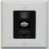 RiteAV 1 Port Coax Cat6-Ethernet HDMI Wall Plate - 1 Gang [Gray/Black] view 1