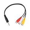 3.5mm Male Plug to 3 R/CA Female Video AV Cable 22cm view 2