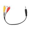 3.5mm Male Plug to 3 R/CA Female Video AV Cable 22cm view 3