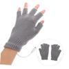 1 Pair USB Heated Gloves Hand Warmers Gloves for Men Touchscreen Heated Wool Batting Mittens for Women for Cold Heats Finger Yarn Grey view 3