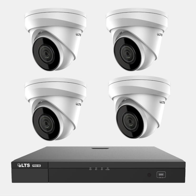 LTS VSN8208-P8 Pro-VS NVR 8-Channel, 2 SATA, PoE, 10TB Storage + 2 LTS CMIP1382NW-28MA 8MP Turret IP Cameras