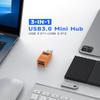 3 Ports USB 3.0 hub, USB Splitter to 2 USB 2.0 Out Ports and 1 USB-3.0 Port, Portable USB Adapter for Keyborad, Mobile Hard Disk, U Disk, Camera, Mouse, Laptop Accessories,etc (Orange) view 2