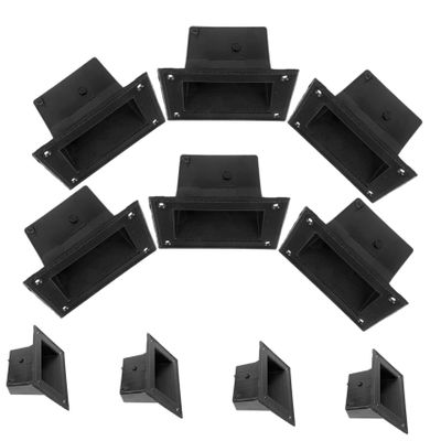 QUMIIRITY 10pcs Speaker Handles Flush Mount Recessed Door Pulls Replacement Cabinet Handles for Loudspeaker Cabinet Black