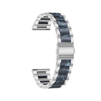 22mm 20mm Strap Alloy with Resin Bracelet for Garmin Watch Band Venu 3 2 1/Venu2 Plus/SQ/Vivoactive 4 Metal Belt Accessories(Silver Style4,For Venu 3)