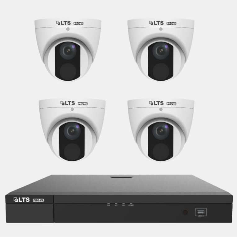 LTS VSN8208-P8 Pro-VS 8-Channel NVR Bundle with 4 Pro-VS VSIP3182W-MDA 8MP Turret IP Cameras
