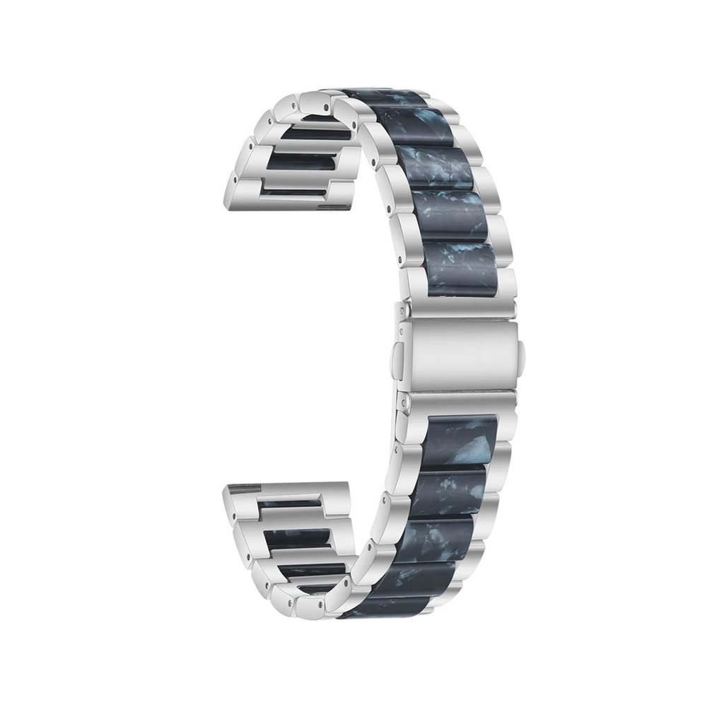 22mm 20mm Strap Alloy with Resin Bracelet for Garmin Watch Band Venu 3 2 1/Venu2 Plus/SQ/Vivoactive 4 Metal Belt Accessories(Silver Style4,20mm)