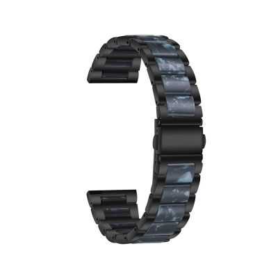 22mm 20mm Strap Alloy with Resin Bracelet for Garmin Watch Band Venu 3 2 1/Venu2 Plus/SQ/Vivoactive 4 Metal Belt Accessories(Black Style4,For Venus SQ 2)