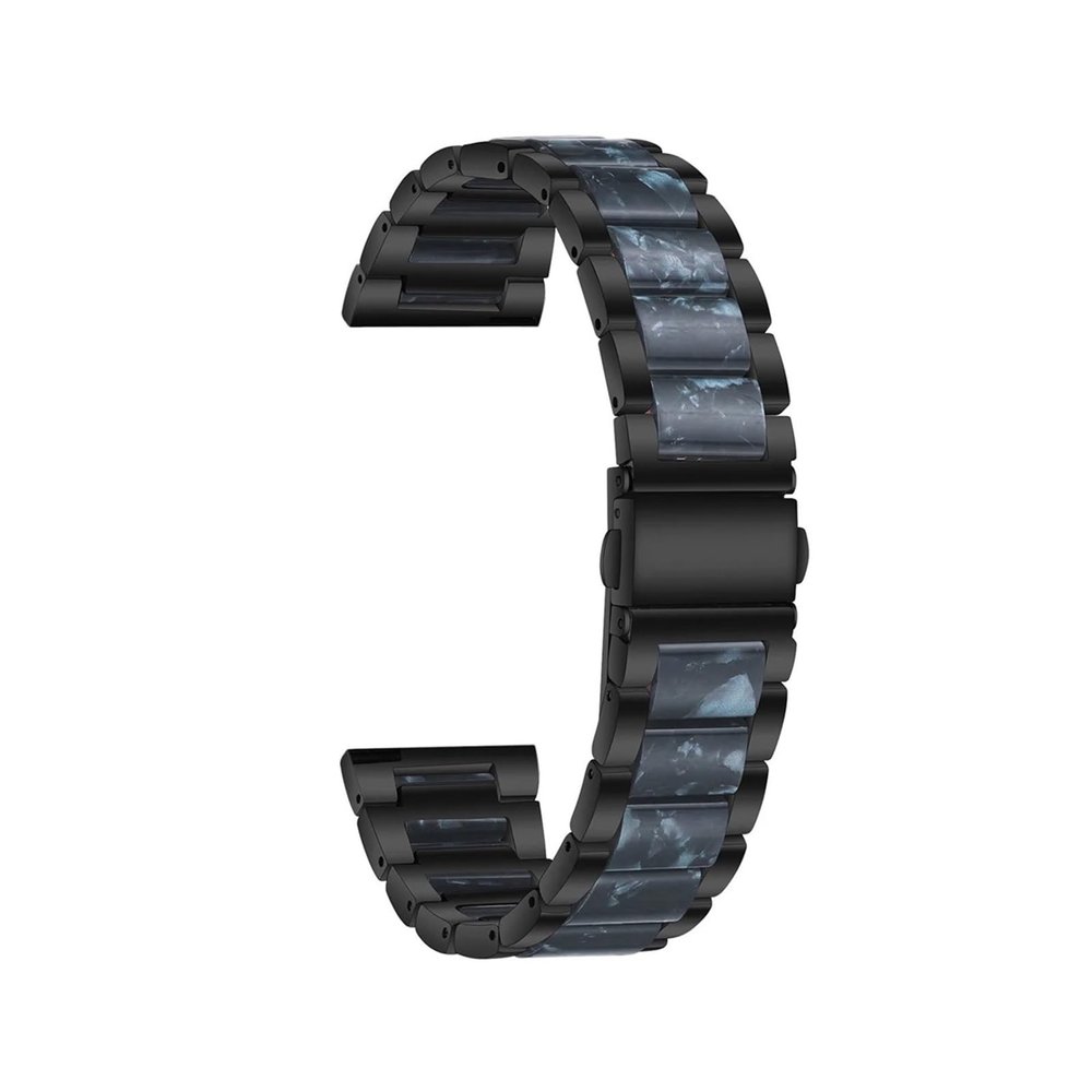 22mm 20mm Strap Alloy with Resin Bracelet for Garmin Watch Band Venu 3 2 1/Venu2 Plus/SQ/Vivoactive 4 Metal Belt Accessories(Black Style4,For Venus SQ 2)