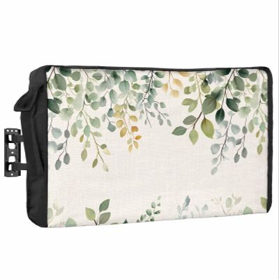 Falaniique Eucalyptus Waterproof Outdoor TV Cover 52-55 Inch Weatherproof, Country Leaf Farm Herb Aesthetic Floral Outside Television Cover TV Screen Protector with Remote Control Pocket