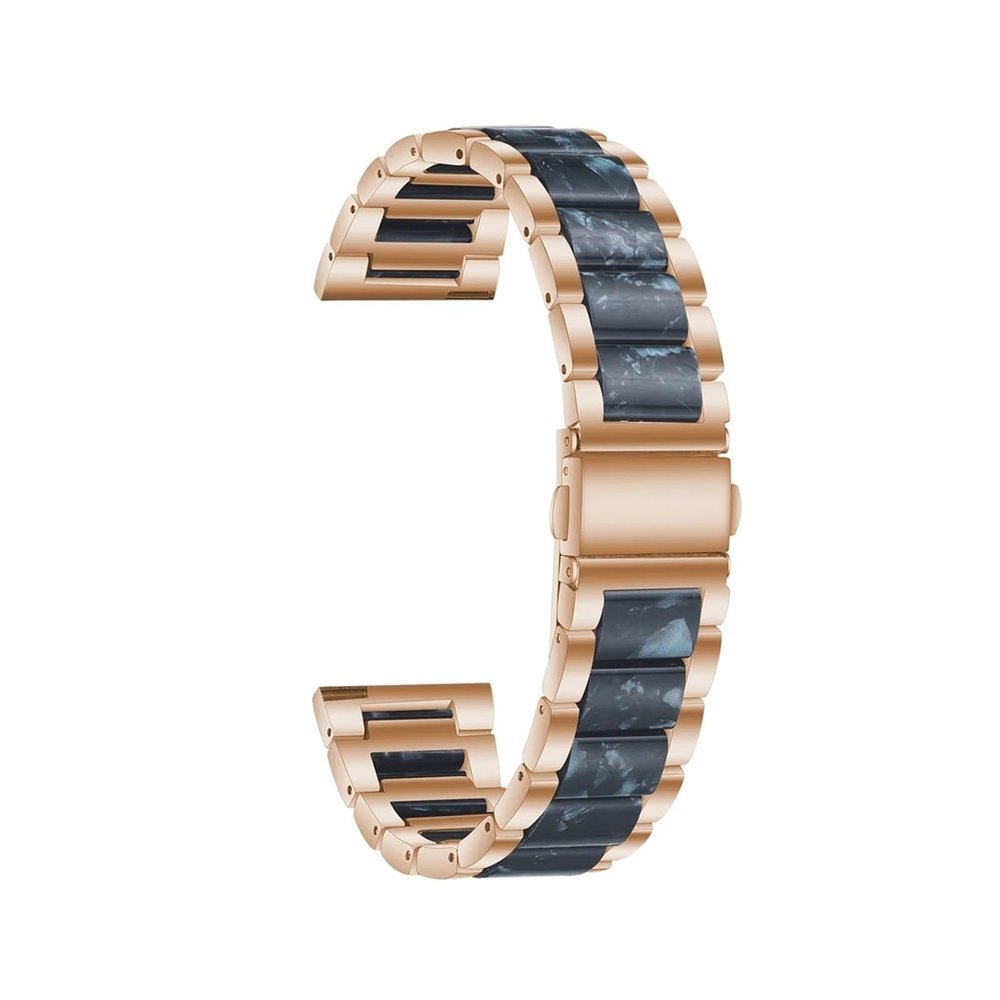 22mm 20mm Strap Alloy with Resin Bracelet for Garmin Watch Band Venu 3 2 1/Venu2 Plus/SQ/Vivoactive 4 Metal Belt Accessories(Rose gold Style4,For Venu 2)