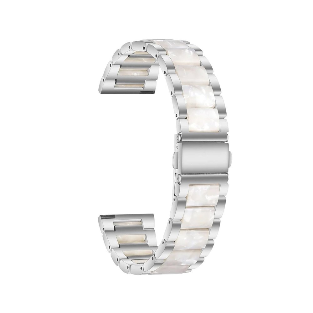 22mm 20mm Strap Alloy with Resin Bracelet for Garmin Watch Band Venu 3 2 1/Venu2 Plus/SQ/Vivoactive 4 Metal Belt Accessories(Silver Style2,For Venu 1)