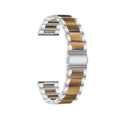 22mm 20mm Strap Alloy with Resin Bracelet for Garmin Watch Band Venu 3 2 1/Venu2 Plus/SQ/Vivoactive 4 Metal Belt Accessories(Silver Style5,For Vivoactive 3)