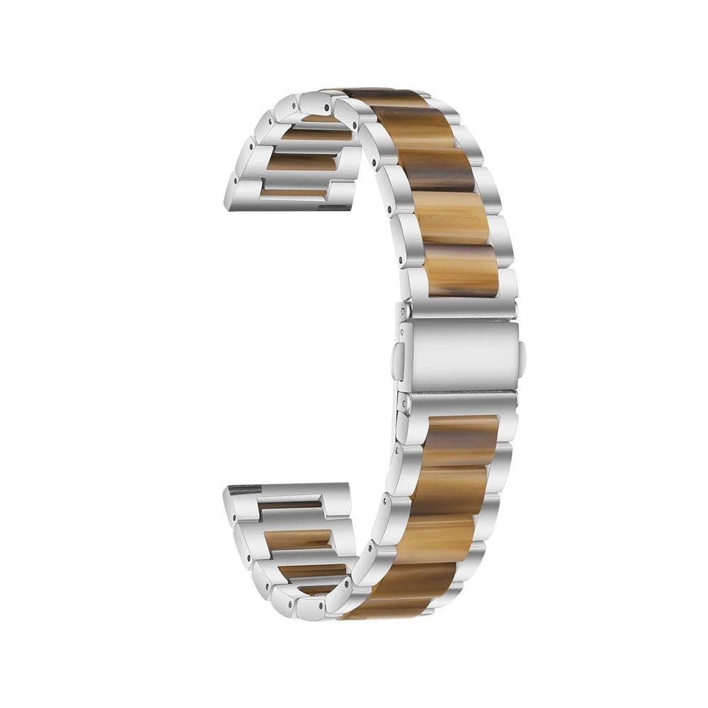 22mm 20mm Strap Alloy with Resin Bracelet for Garmin Watch Band Venu 3 2 1/Venu2 Plus/SQ/Vivoactive 4 Metal Belt Accessories(Silver Style5,For Vivoactive 3)